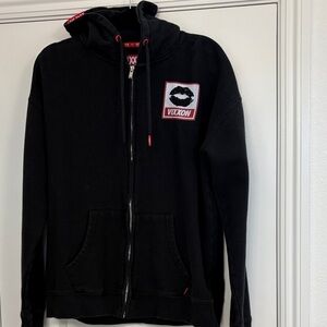 Black Zip-Up Hooded Sweater